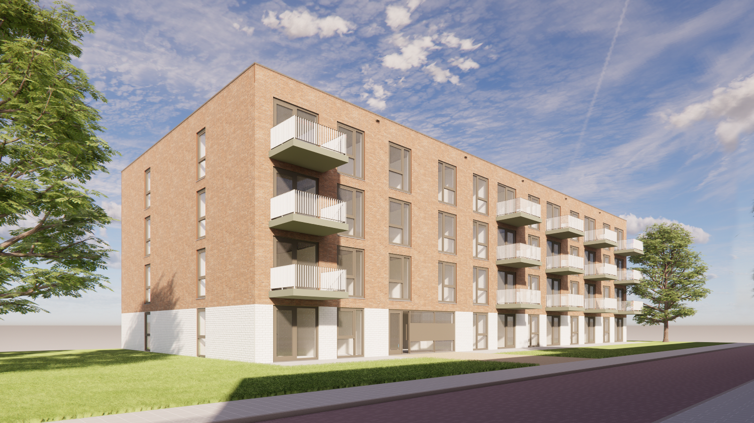 Woongebouw met corridorontsluiting