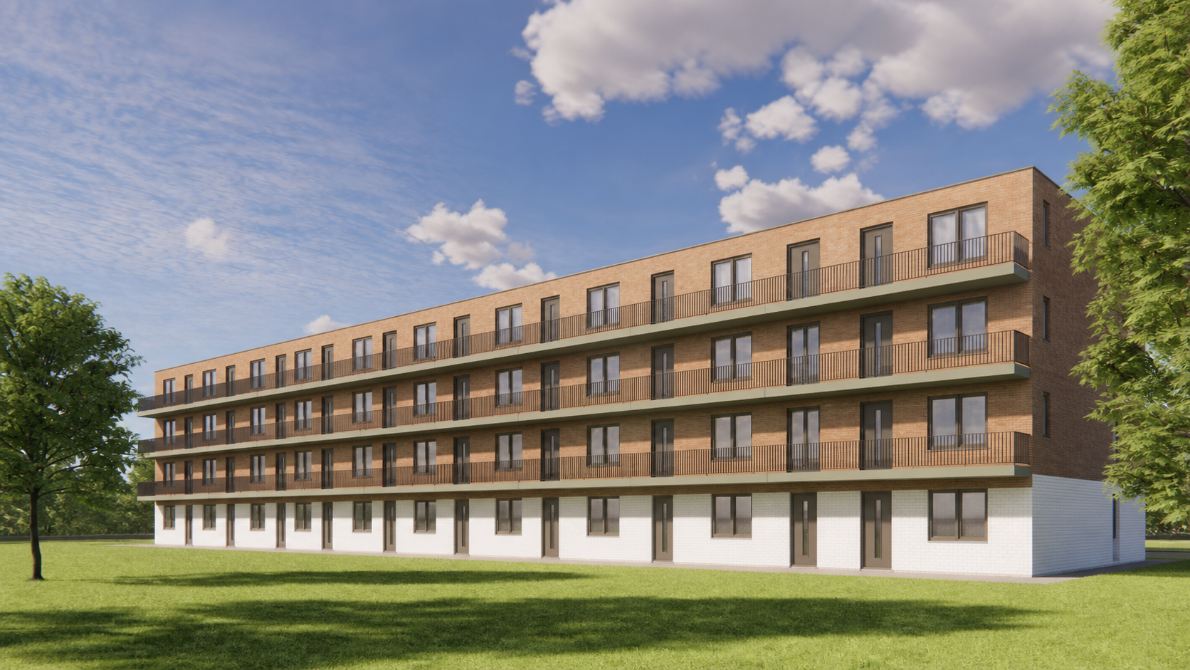 Recht woongebouw met galerijontsluiting
