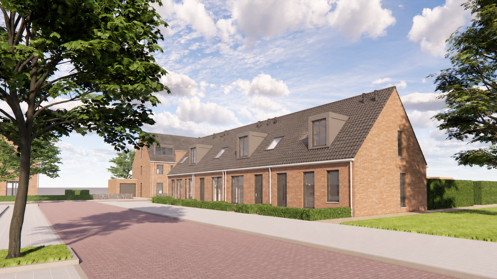Rijwoning met schuin dak en twee woonlagen