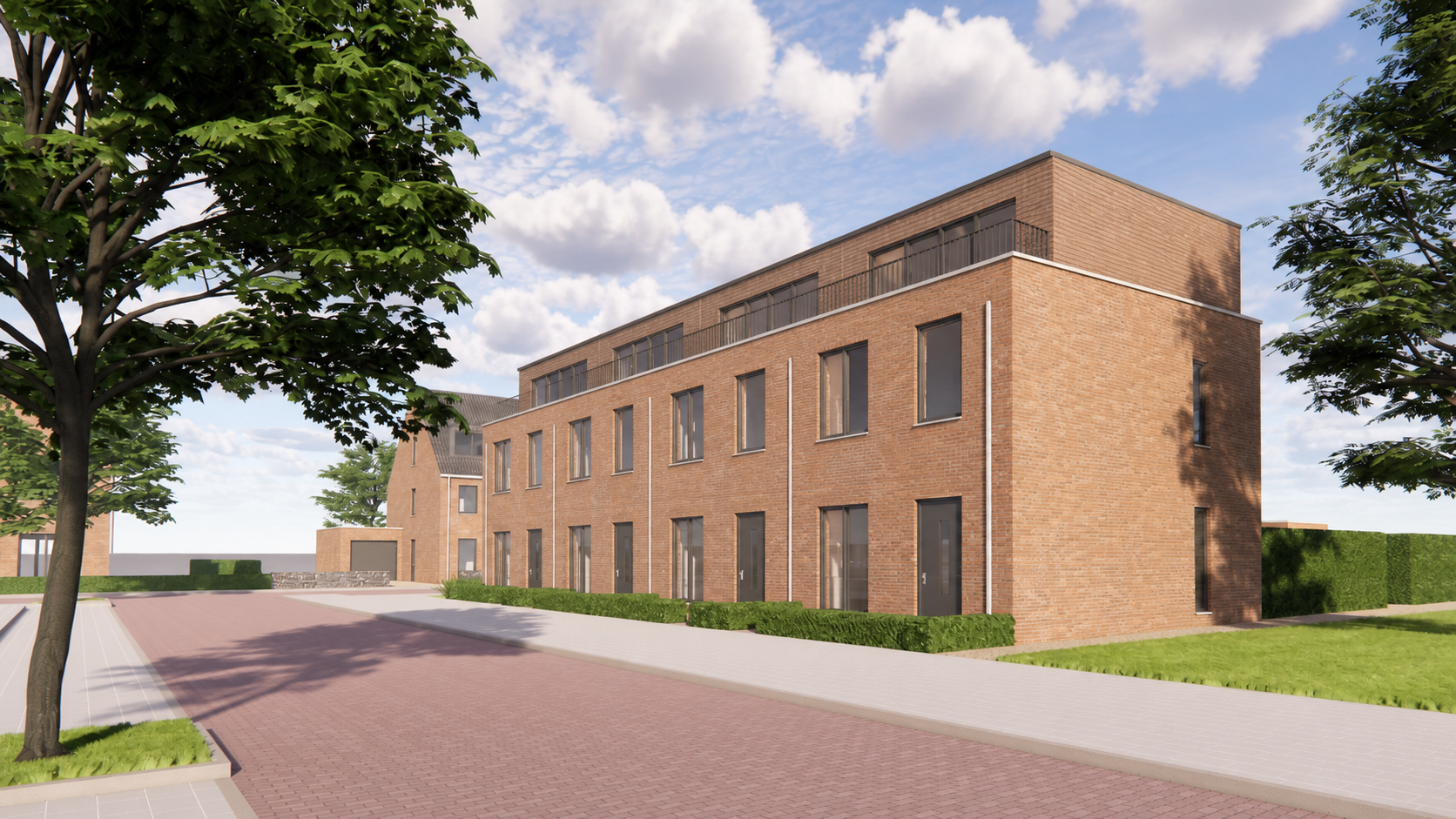 Rijwoning met setback en drie woonlagen